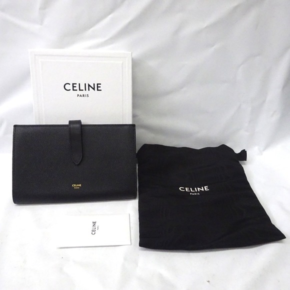 Celine Bifold Large Strap Wallet Black - Picture 2 of 8